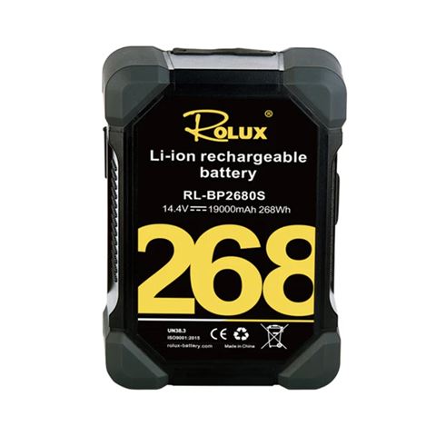 Rolux batterie intelligente v-mount rl-bp2680s 268wh 14.4v 19000mah