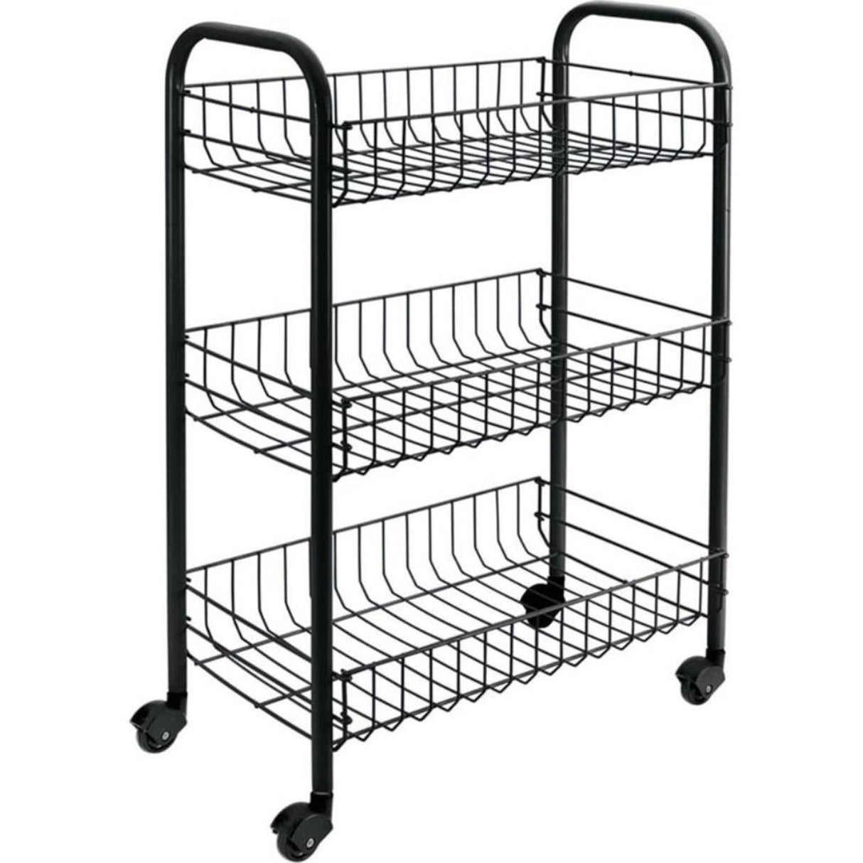 Tomado-metaltex siena chariot de cuisine à roulettes 41x23x63 cm noir