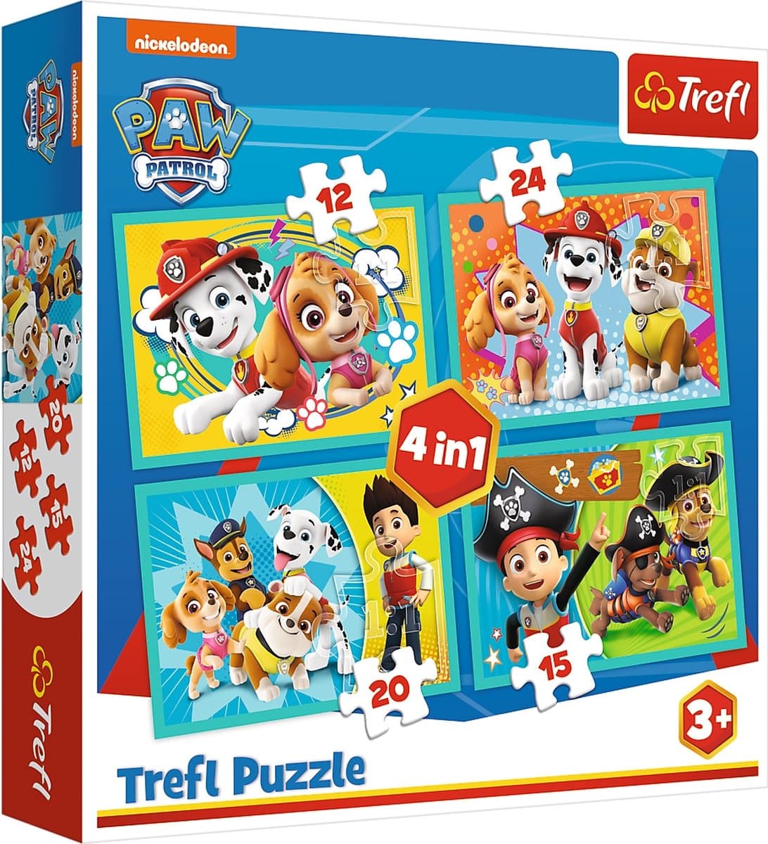 Puzzle Trefl - puzzle patte patrouille 4 en 1 - 12 à 24 pièces