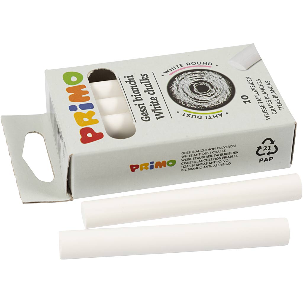 Société créative https : www.ccobby.nl tableau noir craie-l-8-cm-d-10-mm-white-10-piece-1-box