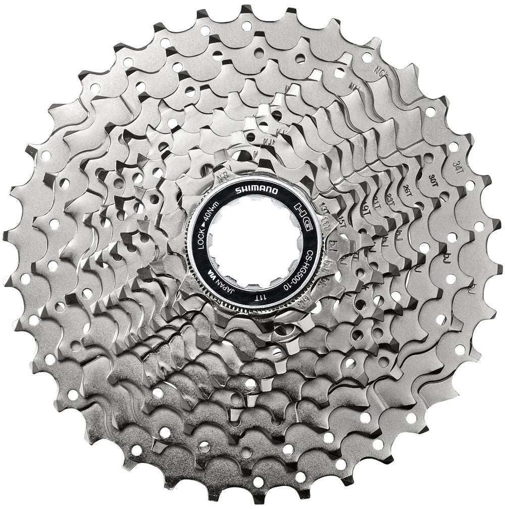 Cassette Shimano 10 vitesses CS-HG500 12-28T-Silver (emballage de travail)
