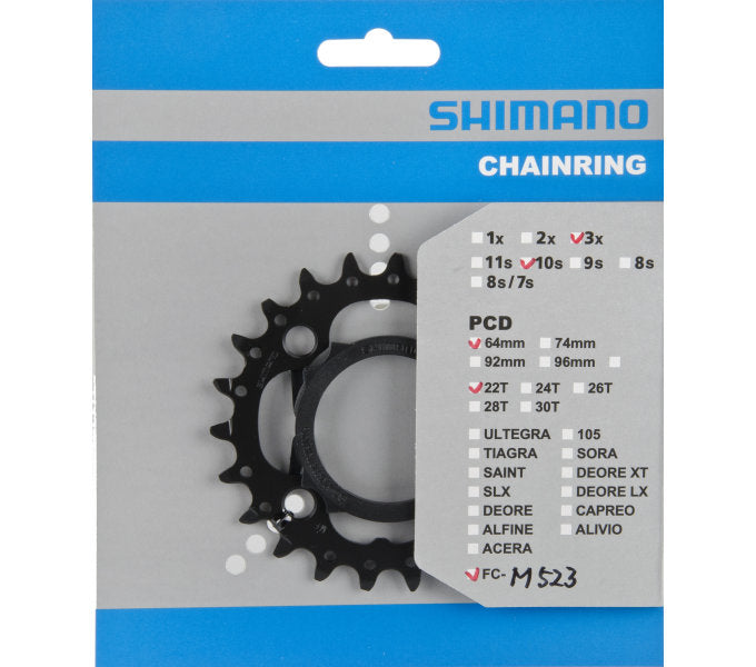 Shimano Chain Top FC-MT500 FC-M523 10 vitesses 22 tands (an) noir