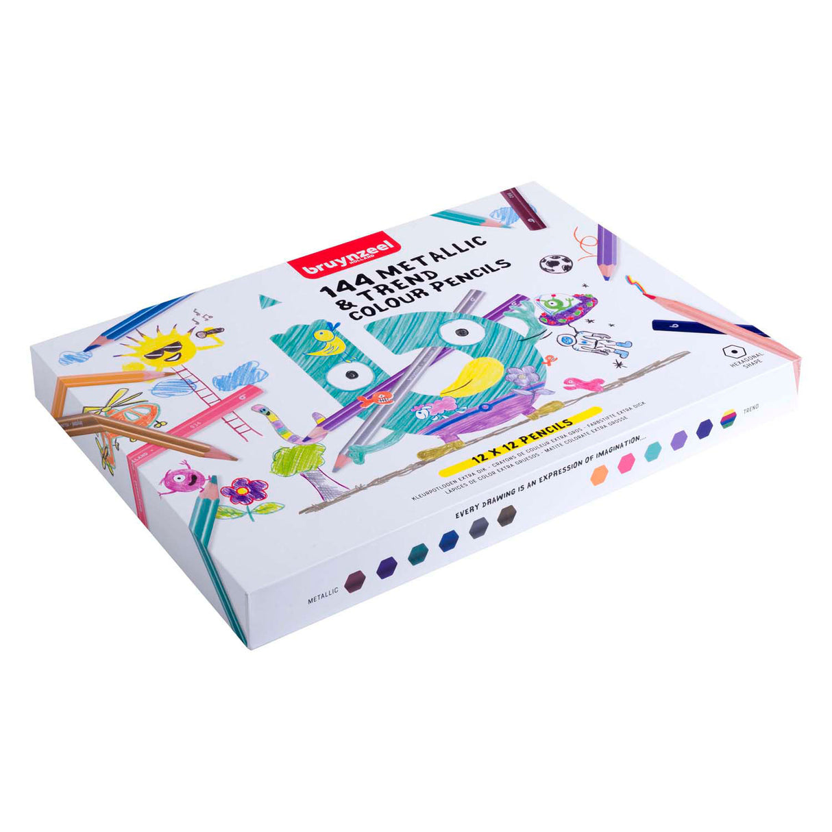 Bruynzeel méga coffret de crayons de couleur couleurs tendance métallisées