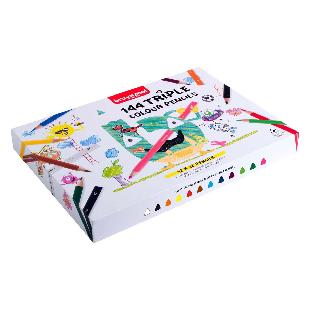 Ensemble de crayons de couleur triple Bruynzeel, 12x12 couleurs