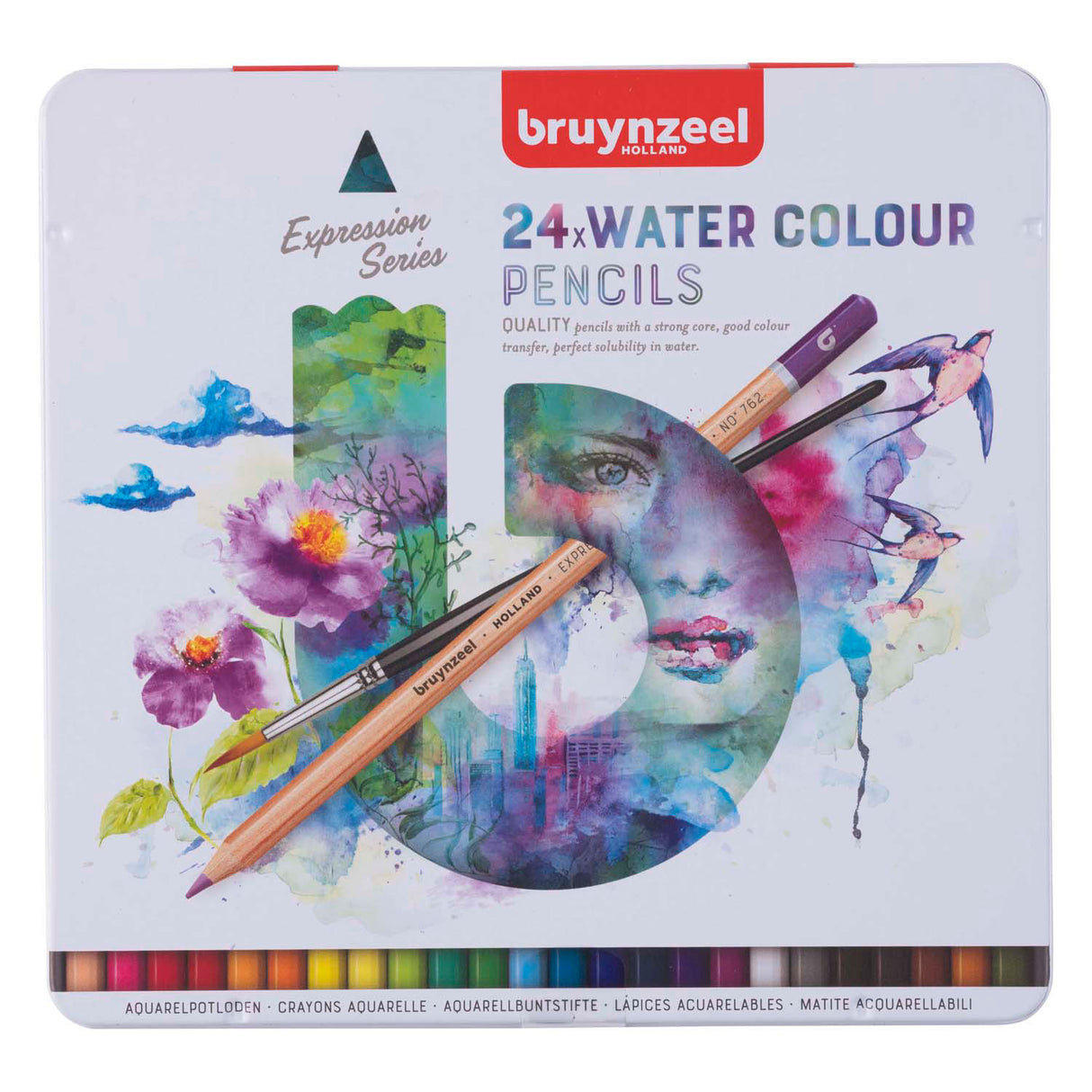 Crayons aquarellables expression Bruynzeel boîte de 24