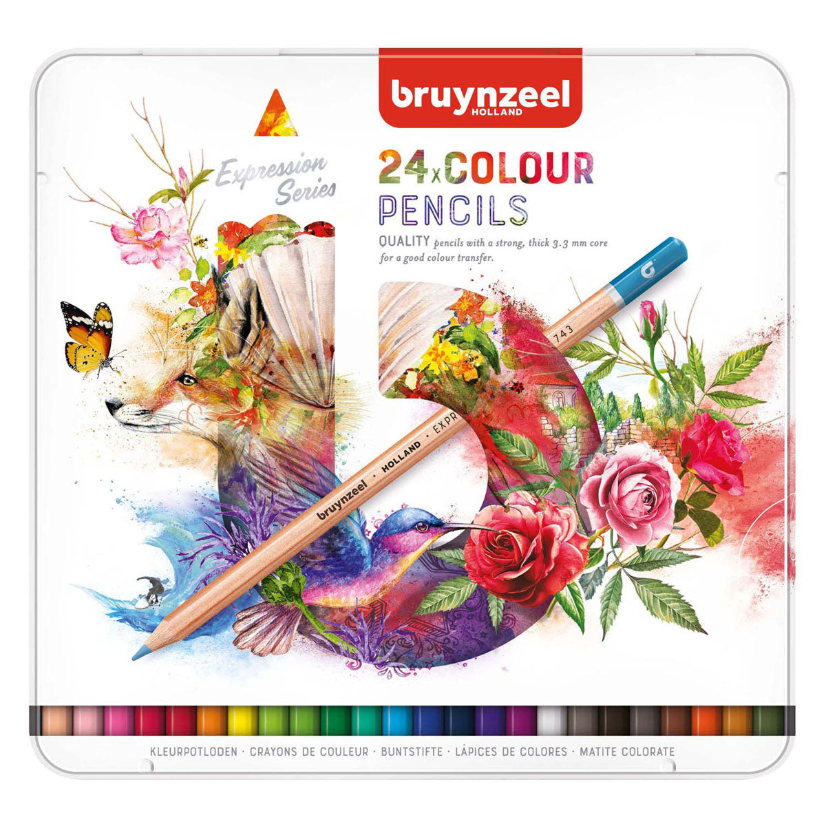 Crayons de couleur Bruynzeel expression boîte de 24