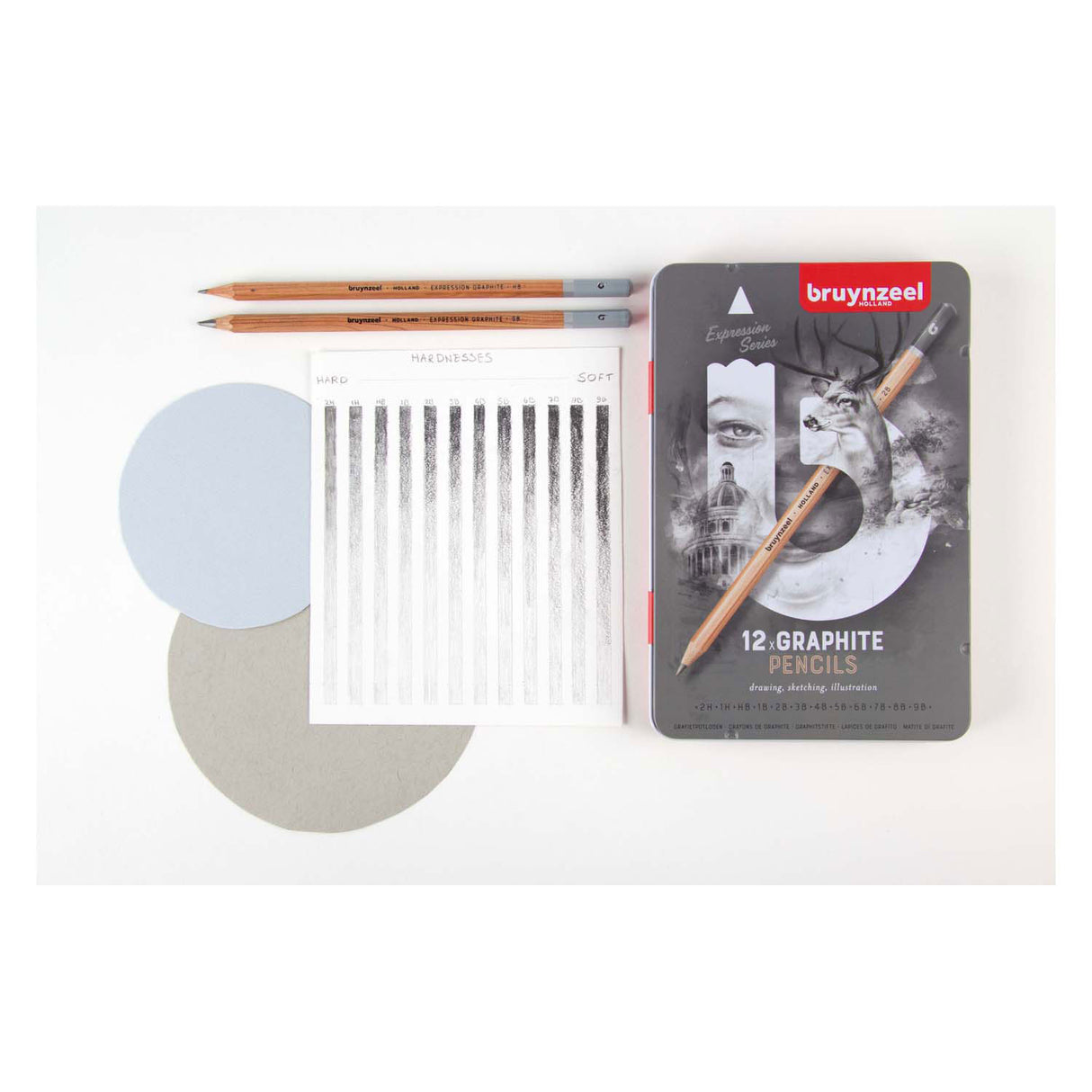 Crayons graphite expression Bruynzeel boîte de 12