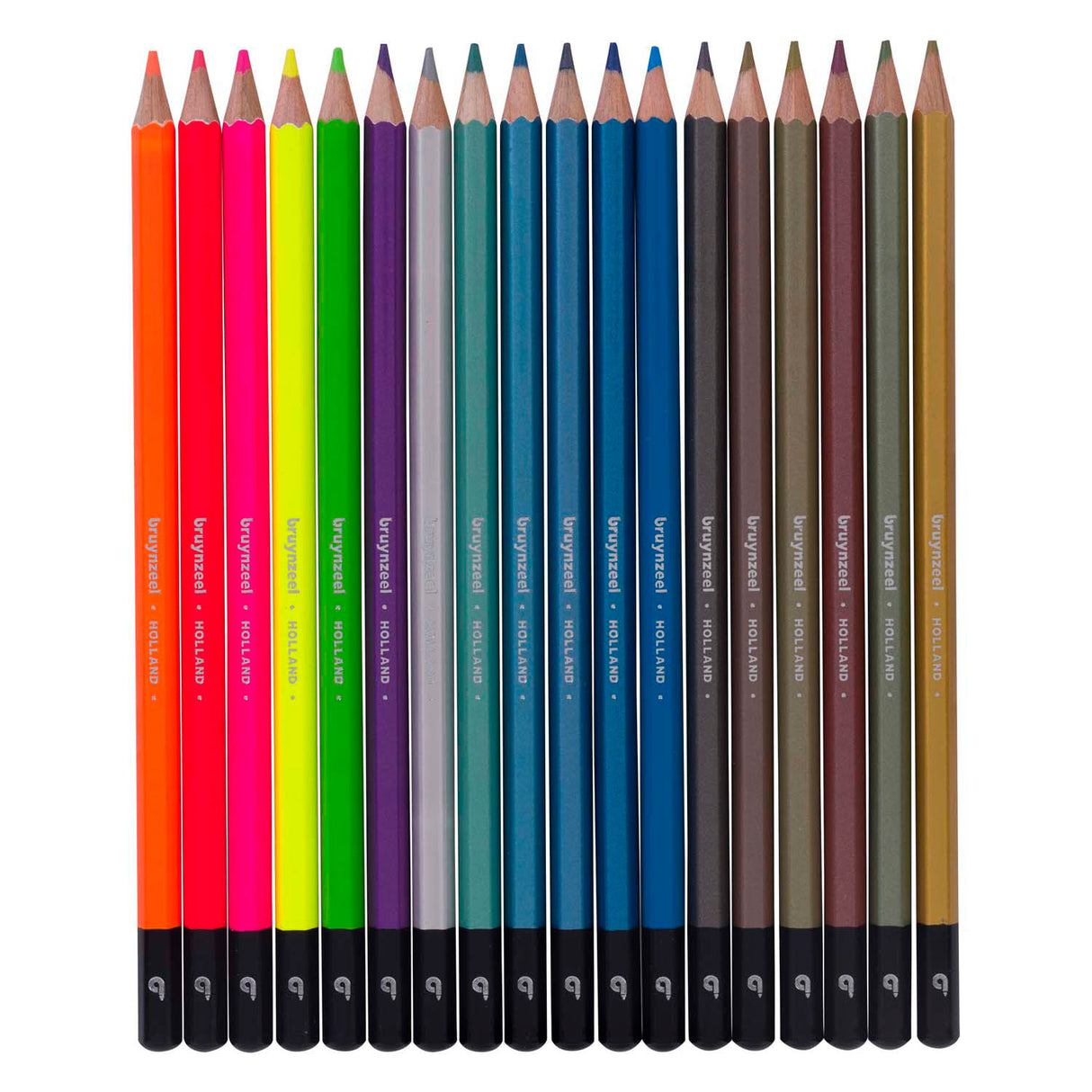 Crayons de couleur Bruynzeel, boîte métallique néon, 18 couleurs