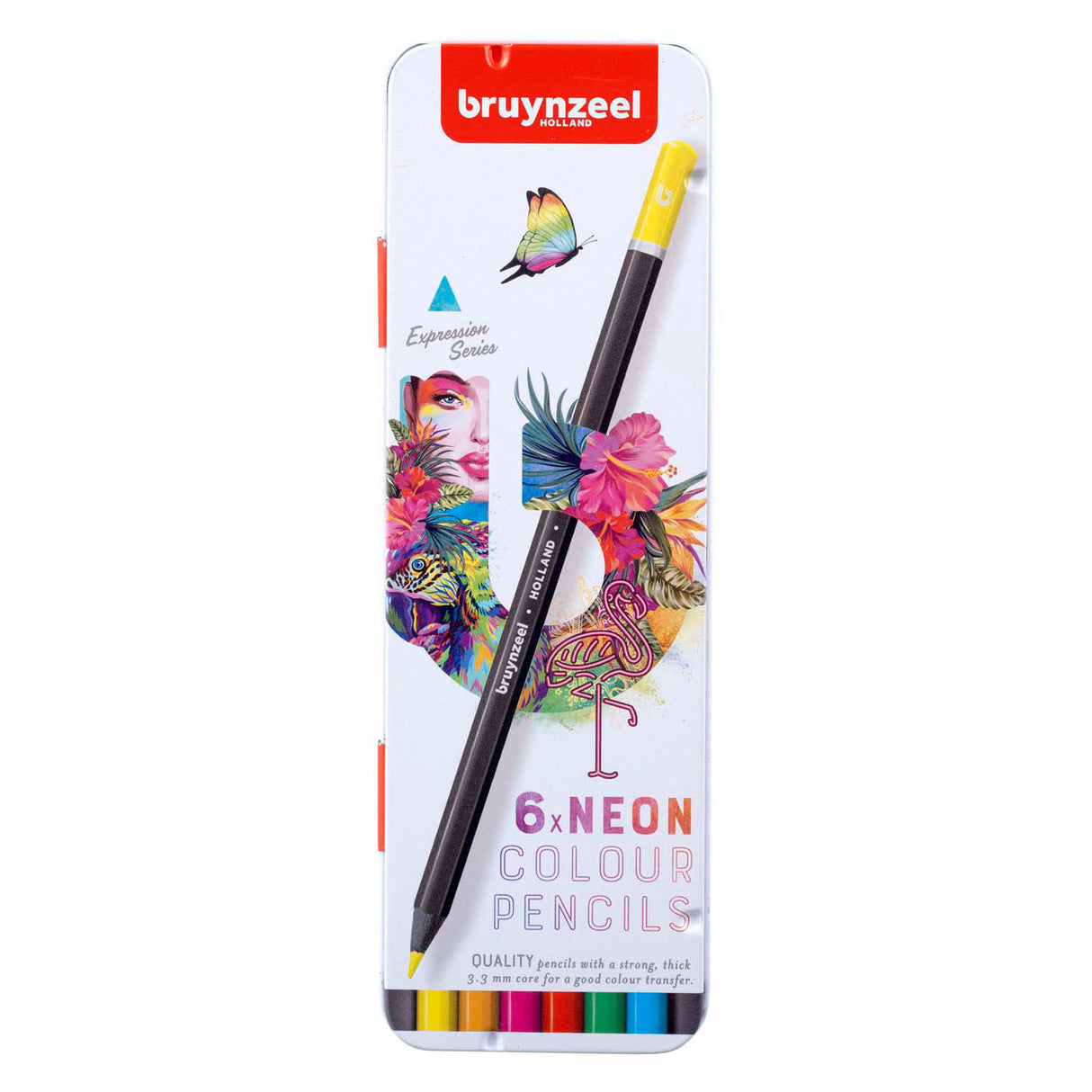 Bruynzeel expression crayons de couleur tons fluo boîte de 6