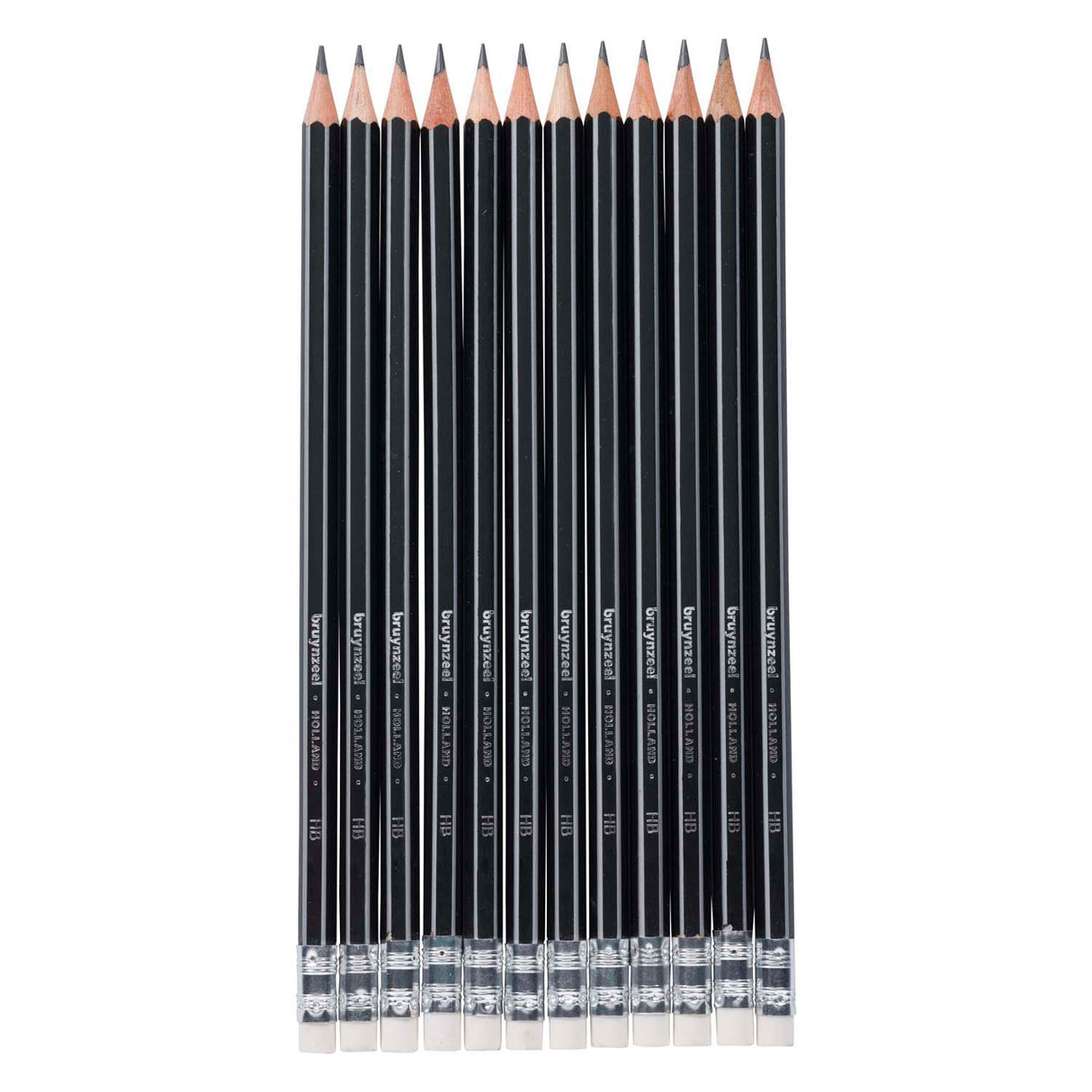 Bruynzeel Teens HB Crayon graphite avec pointe gomme, lot de 12