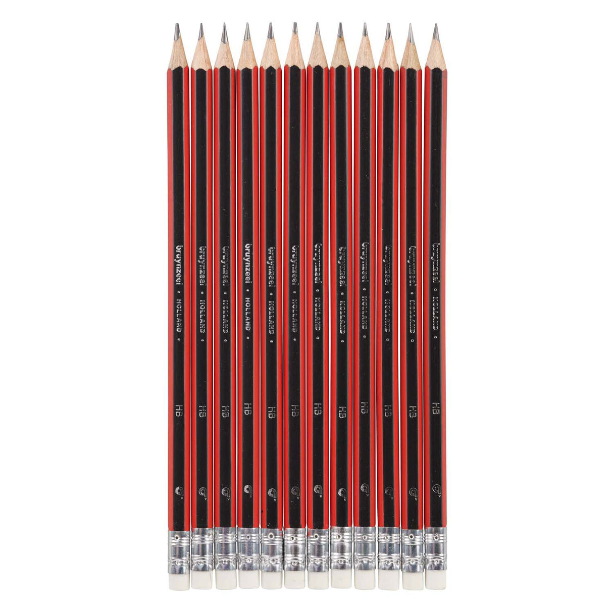 Crayon graphite Bruynzeel hb noir-rouge et gomme