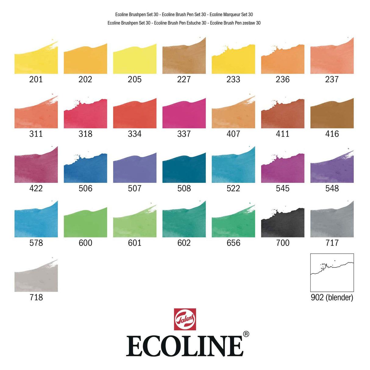 Ensemble de stylos pinceaux Ecoline primaire | 30 couleurs