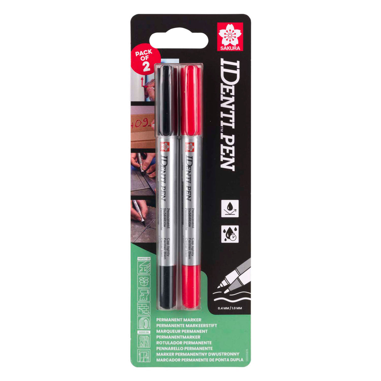 Ensemble de stylos d'identification Sakura, noir et rouge