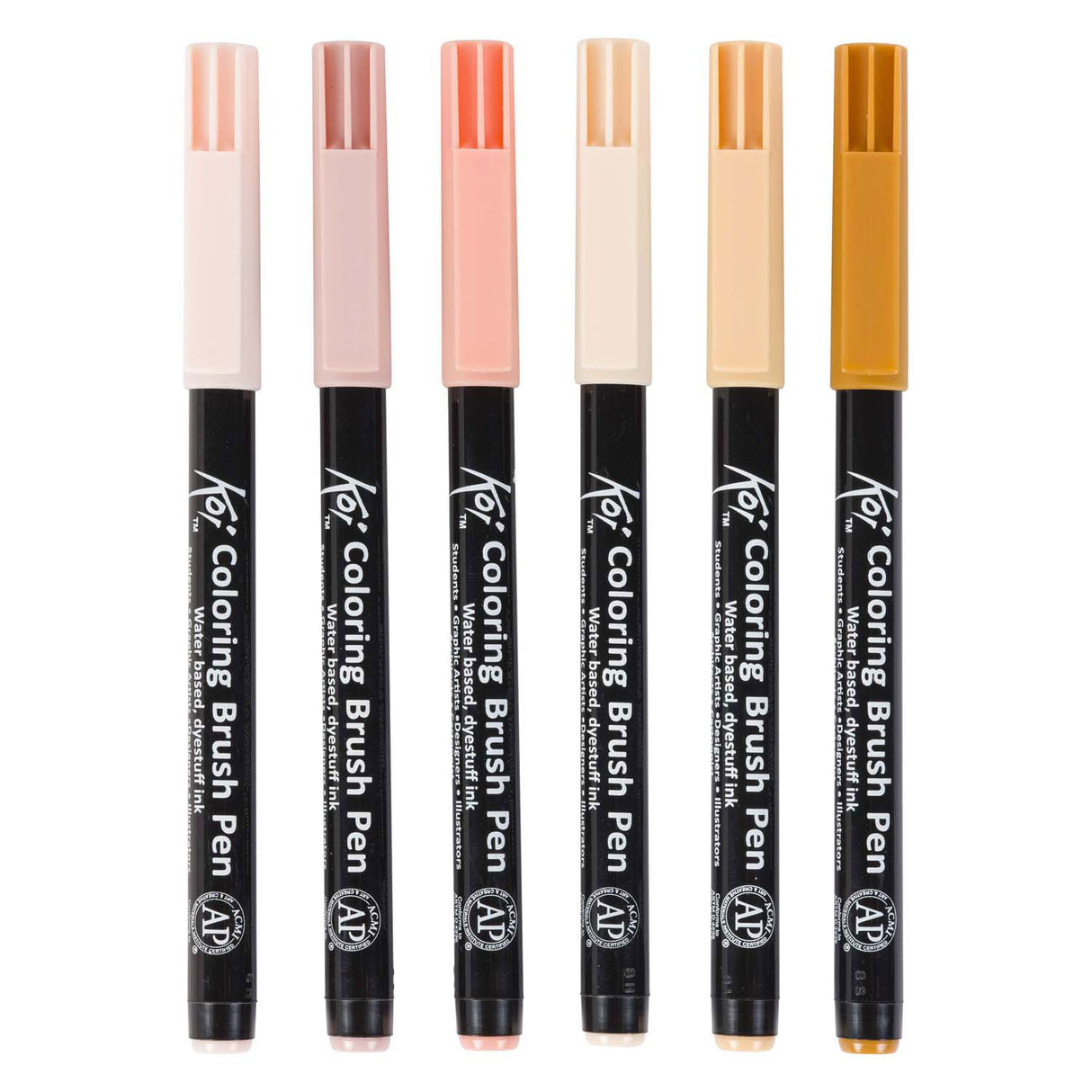 Collection manga unique Sakura. de 6 stylos pinceaux à colorier koi