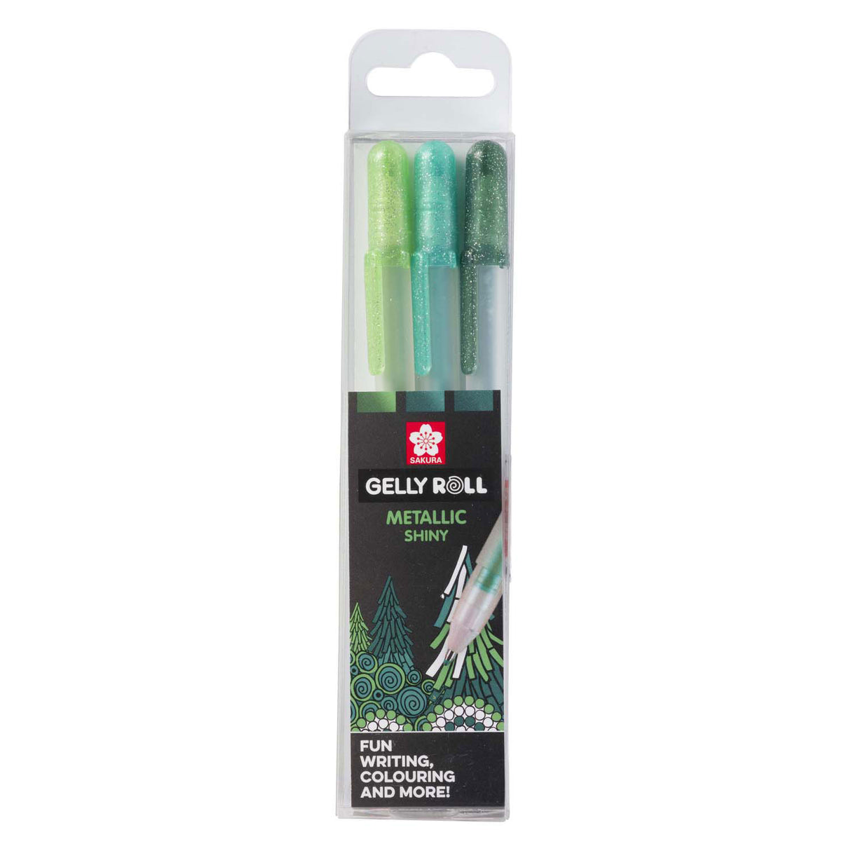 Sakura gelly roll métallisé lot de 3 stylos gel forêt