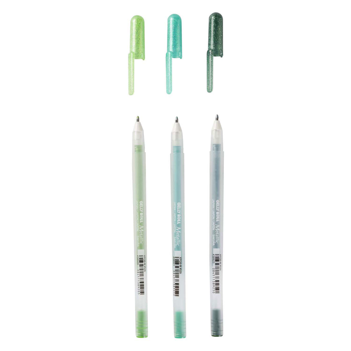 Sakura gelly roll métallisé lot de 3 stylos gel forêt
