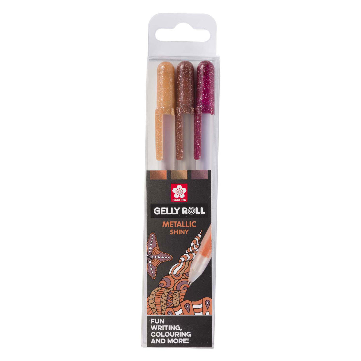 Sakura gelly roll métallisé lot de 3 stylos gel nature