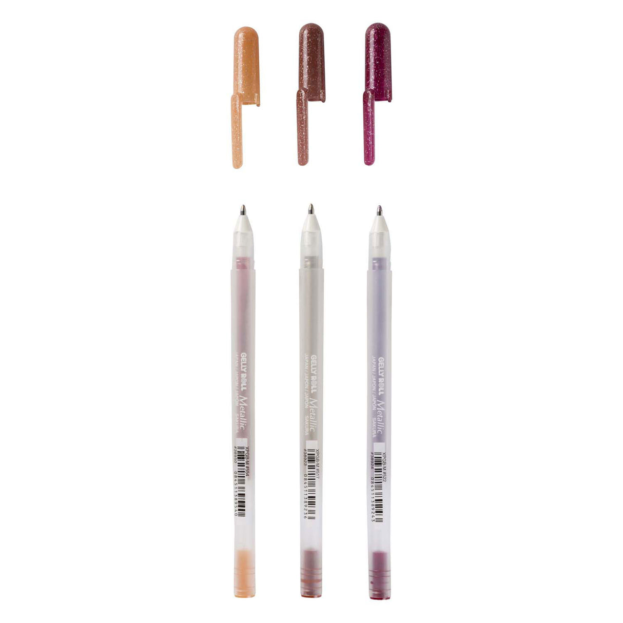 Sakura gelly roll métallisé lot de 3 stylos gel nature
