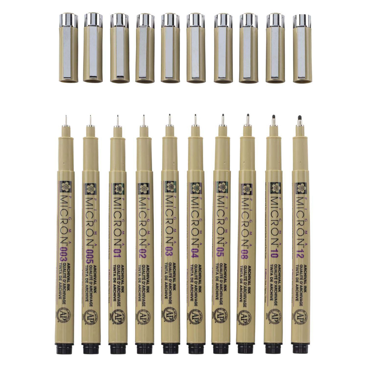 Sakura pigma micron trousse 10 fineliners noir