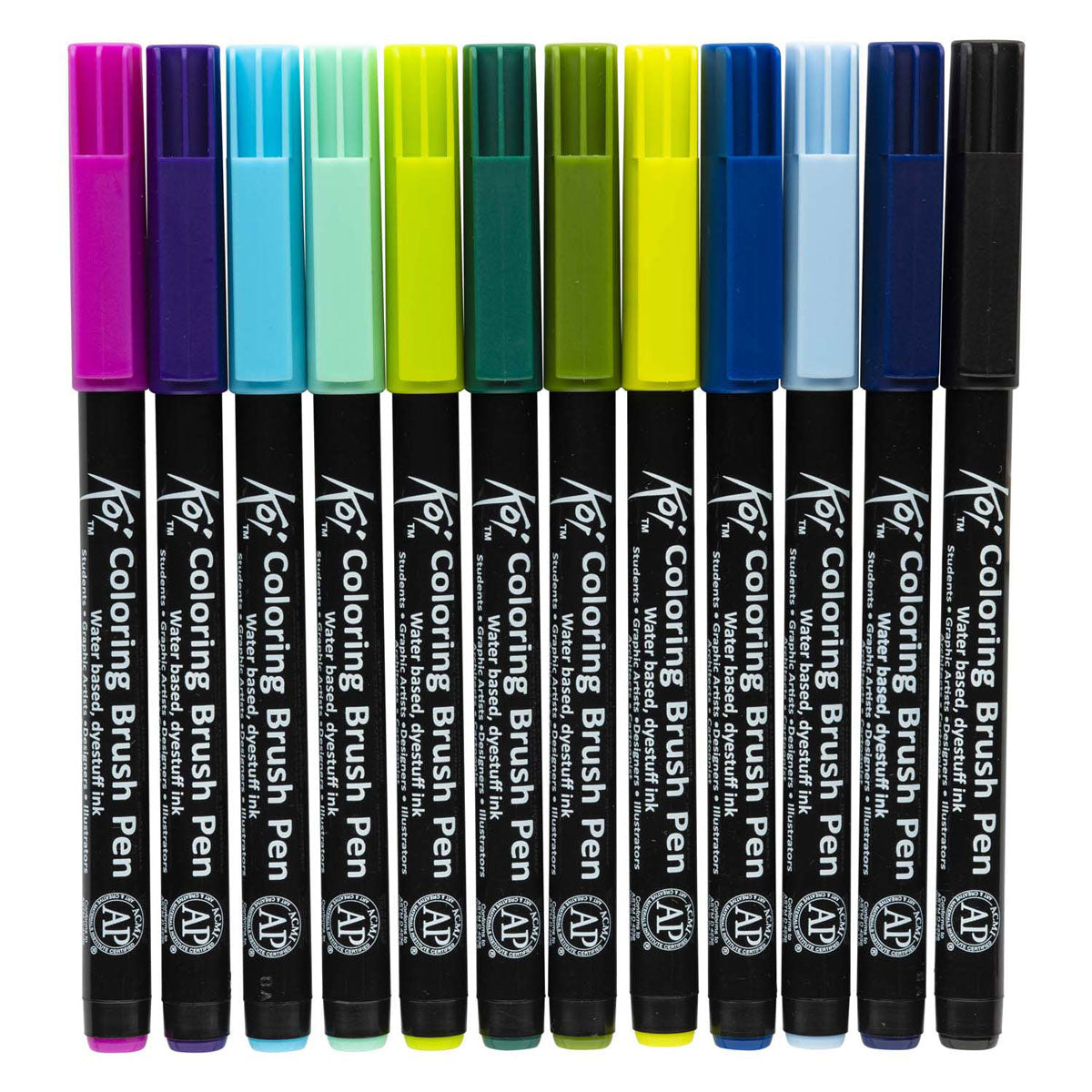 Ensemble de stylos pinceaux de coloration Sakura koi, 24 couleurs