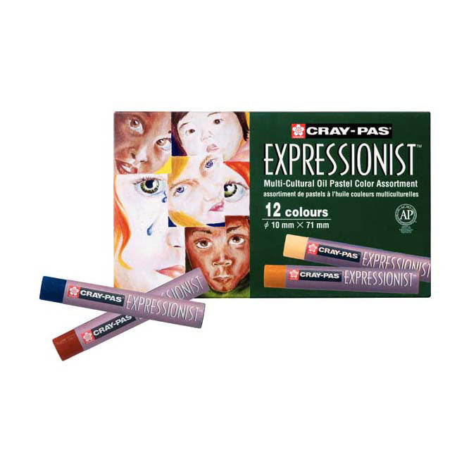 Sakura cray-pas expressionniste lot de 12 pastels à l'huile multicultes.