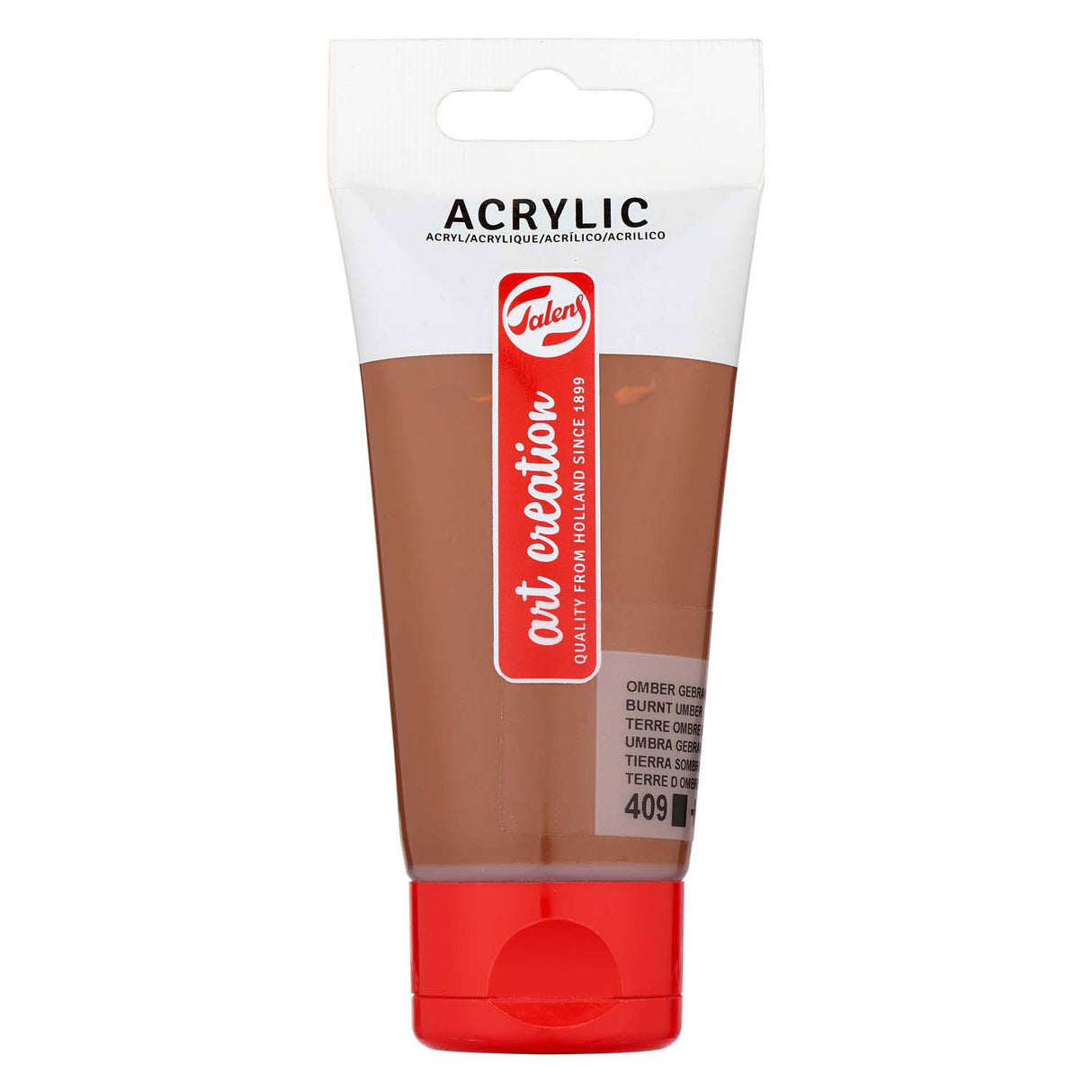 Talens art création peinture acrylique tube 75ml terre d'ombre brûlée 409
