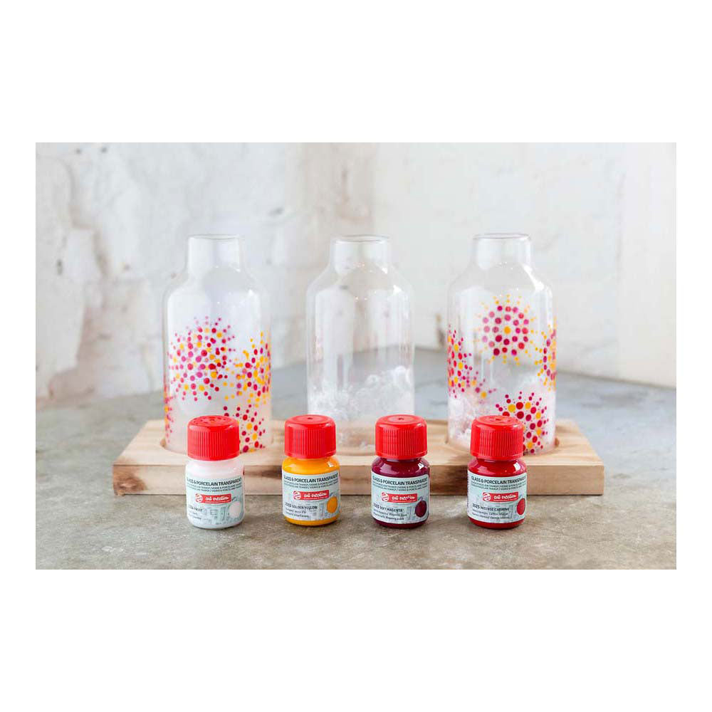 Talens art création verre porcelaine transp. 4x30ml de givre de roses