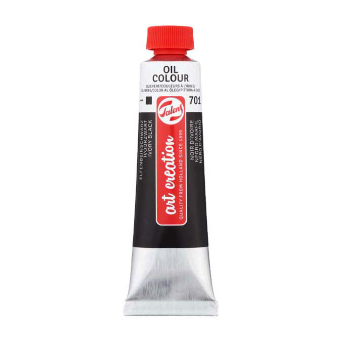 Talens art création peinture à l'huile tube 40ml noir ivoire 701