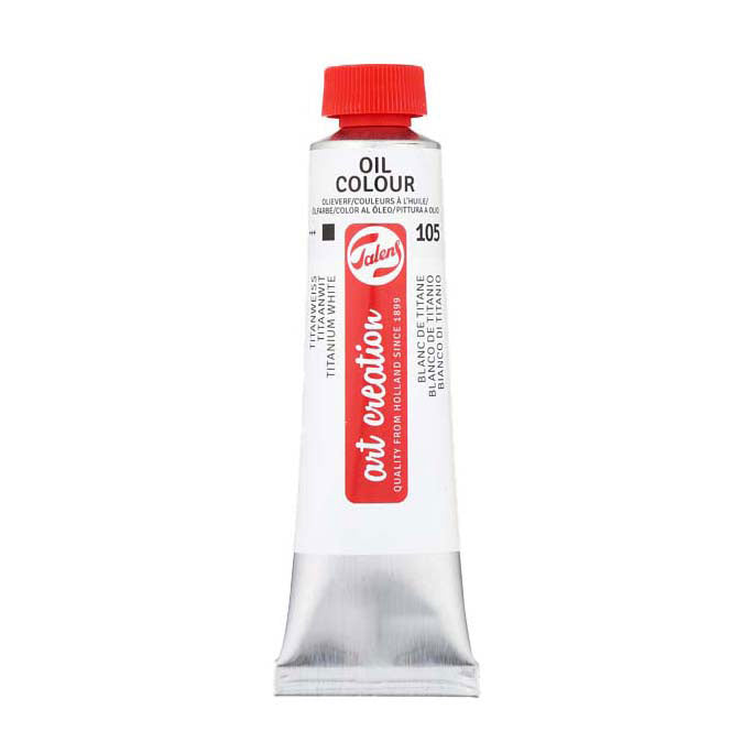 Talens art création huile couleur tube 40ml huile de carthame blanc titane