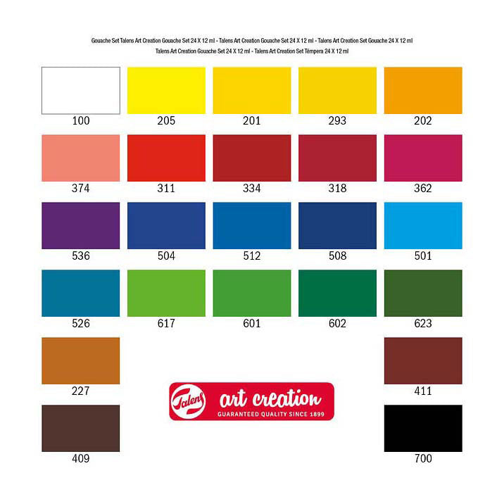 Talens art création gouache coffret 24x12ml