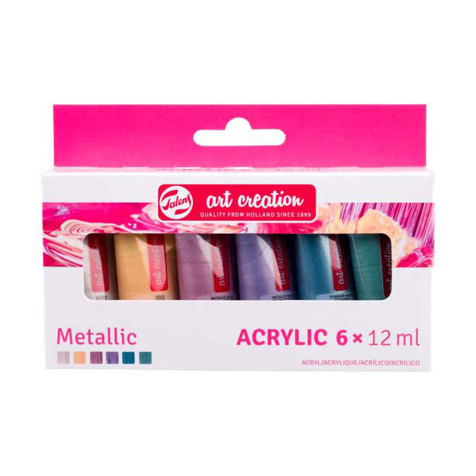 Talens art création ensemble de peinture acrylique métallisé | 6x12 ml