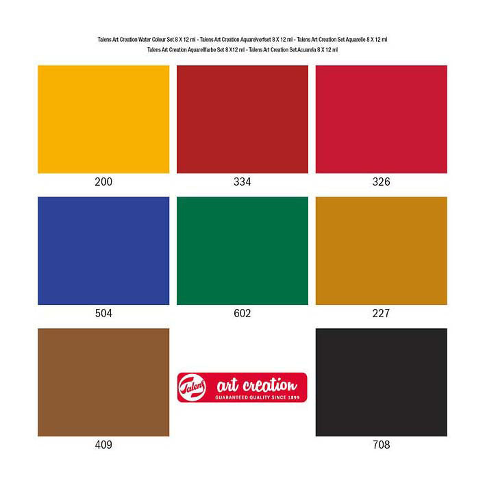 Ensemble de peinture aquarelle Talens art création 8x12ml
