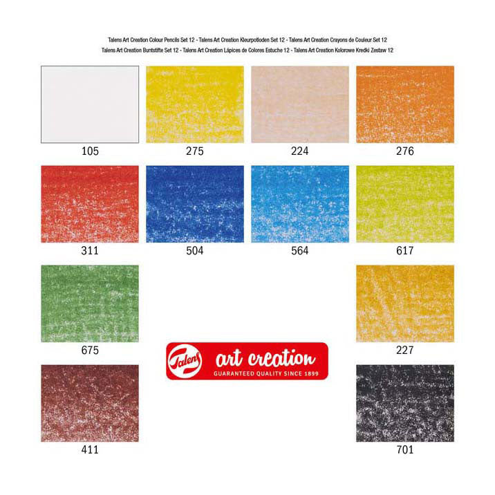 Talens art création crayons de couleur set 12
