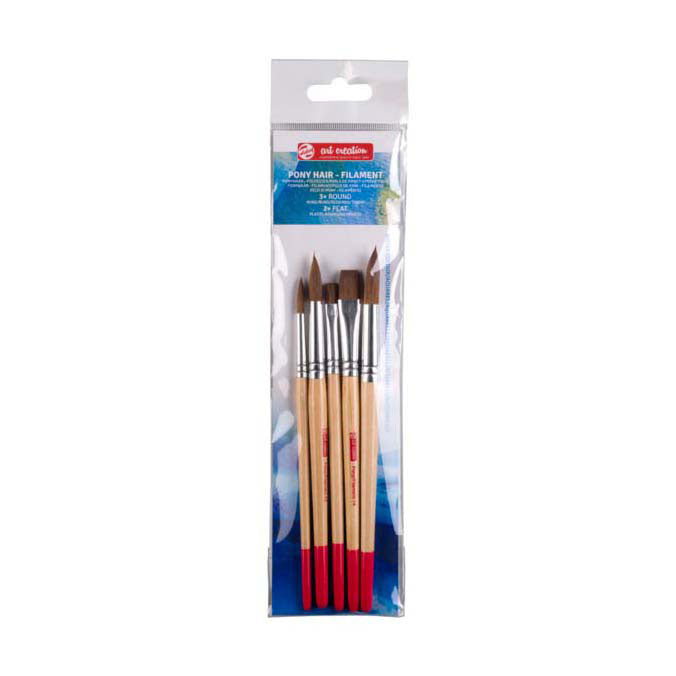 Talens art création ensemble de pinceaux aquarelle v 5 - polyester poney