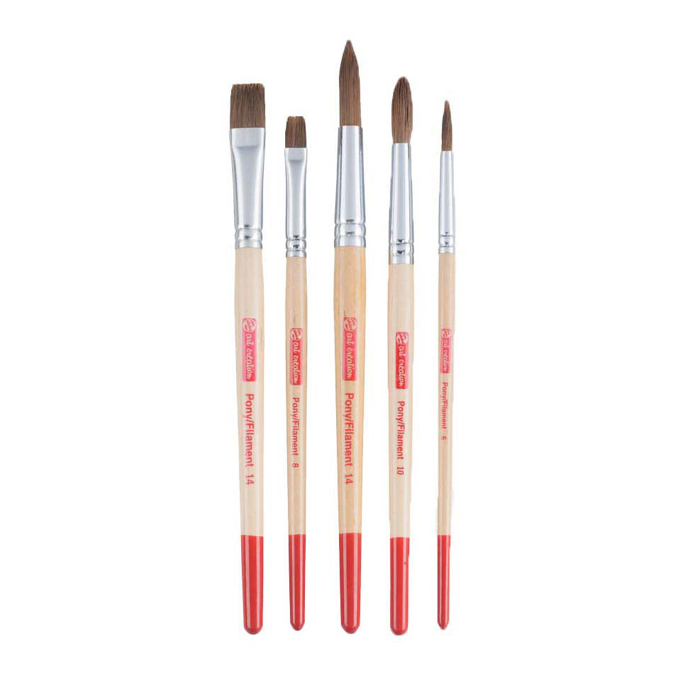 Talens art création ensemble de pinceaux aquarelle v 5 - polyester poney