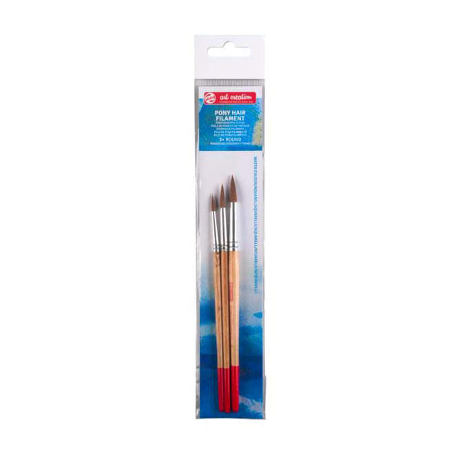 Talens art création set de pinceaux aquarelle TV3 poney rond en polyester