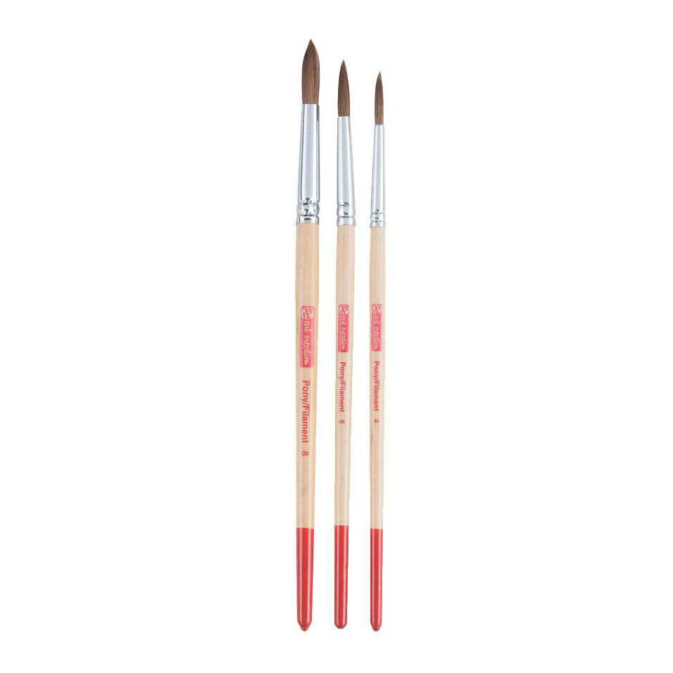 Talens art création set de pinceaux aquarelle TV3 poney rond en polyester