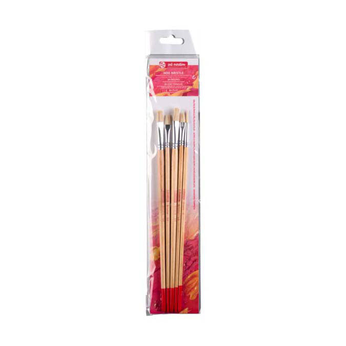 Ensemble de pinceaux acryliques à l'huile Talens art création composé de 5 poils de porc