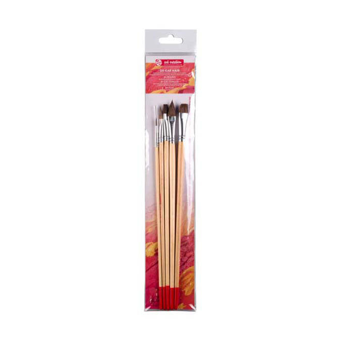 Talens art création huile acrylique pinceau lot de 5 poils de bovin