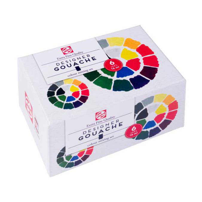 Coffret primaire Talens gouache extra fine, flacons 6x16ml