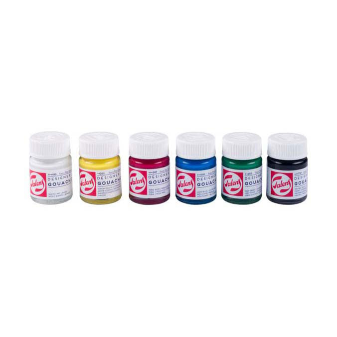 Coffret primaire Talens gouache extra fine, flacons 6x16ml