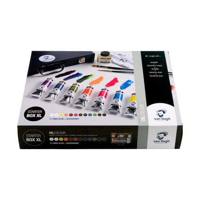 Boîte de démarrage de peinture à l'huile Bruynzeel van Gogh xl, 12x40ml et accessoires