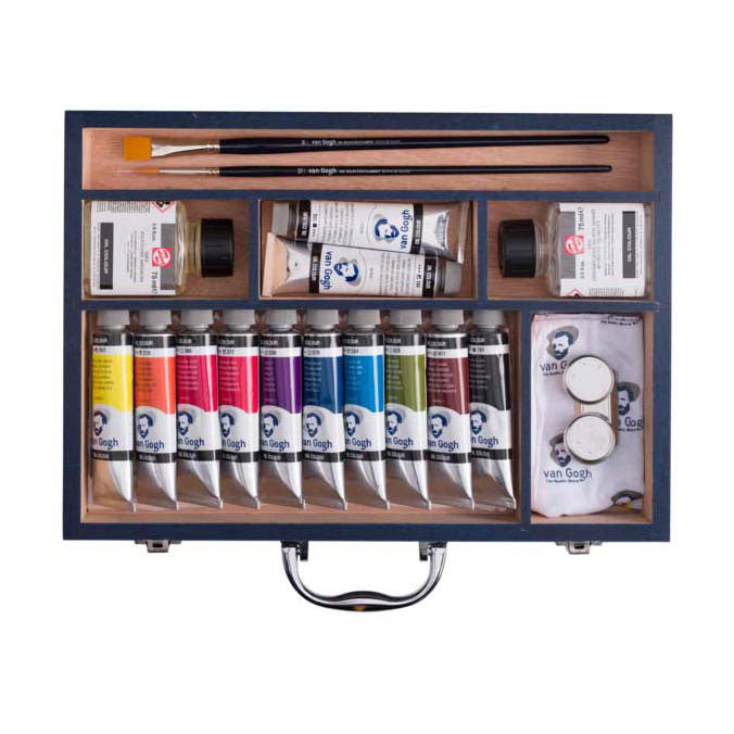 Boîte de démarrage de peinture à l'huile Bruynzeel van Gogh xl, 12x40ml et accessoires