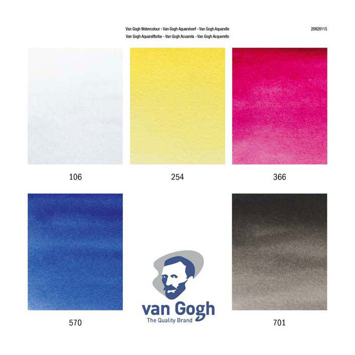 Ensemble de mélange primaire d’aquarelle Van Gogh | 5 tubes de 10 ml