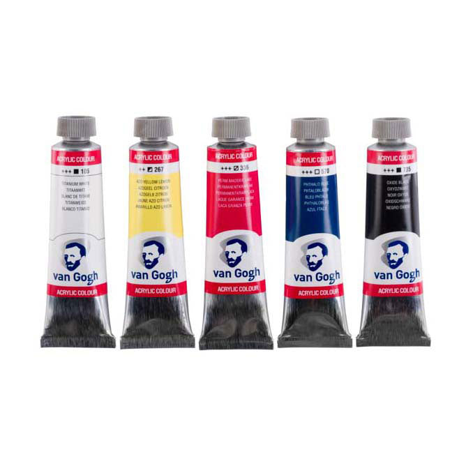 Ensemble de mélange primaire de peinture acrylique Bruynzeel van Gogh | 5x40 ml
