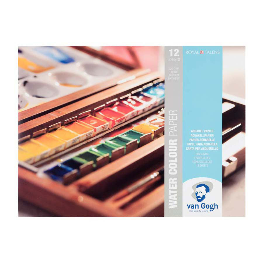 Bloc Bruynzeel van Gogh avec papier pour peinture aquarelle 12v 300g taille 24x32mm