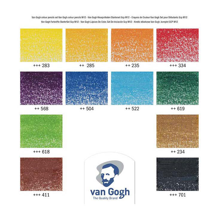 Coffret de départ de crayons de couleur Bruynzeel van Gogh avec 12 couleurs
