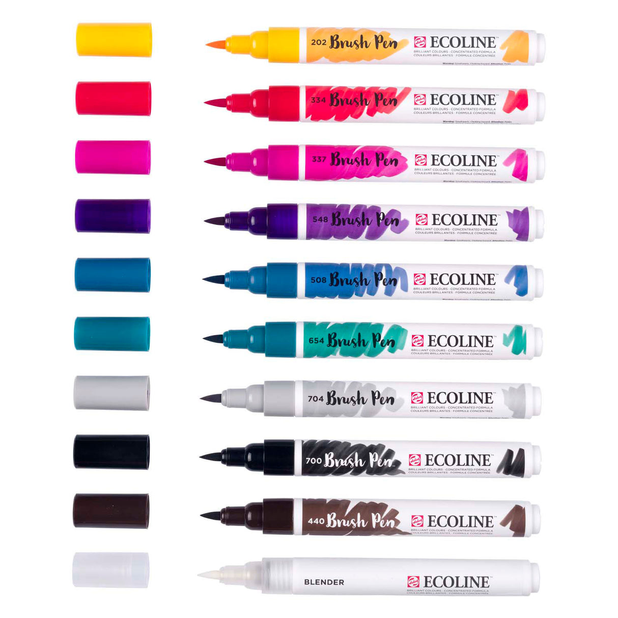 Bruynzeel – ensemble de stylos pinceaux ecoline, galaxie, 10 couleurs