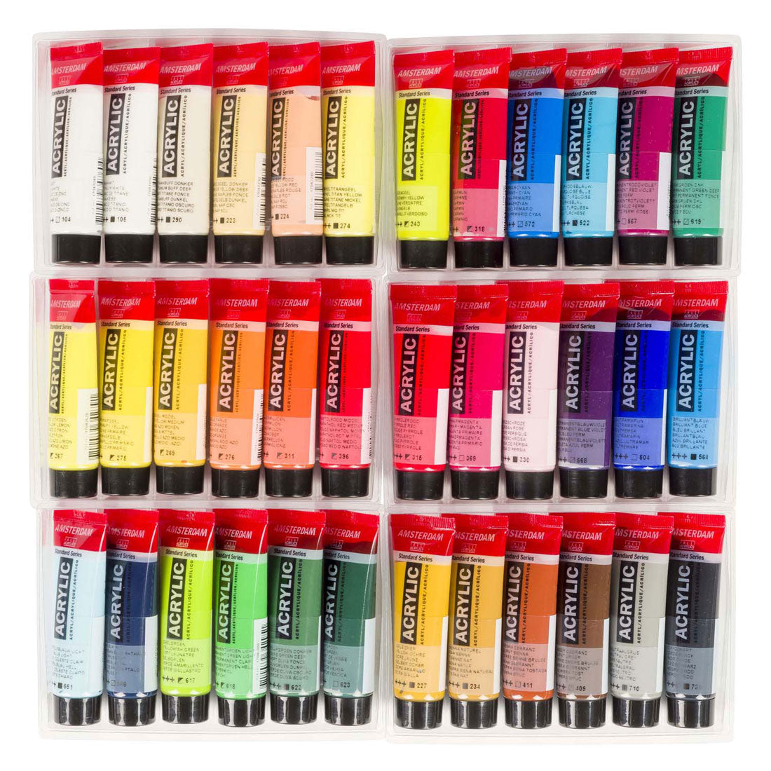 Ensemble de sélection générale de peinture acrylique série standard Amsterdam | 36 × 20 ml