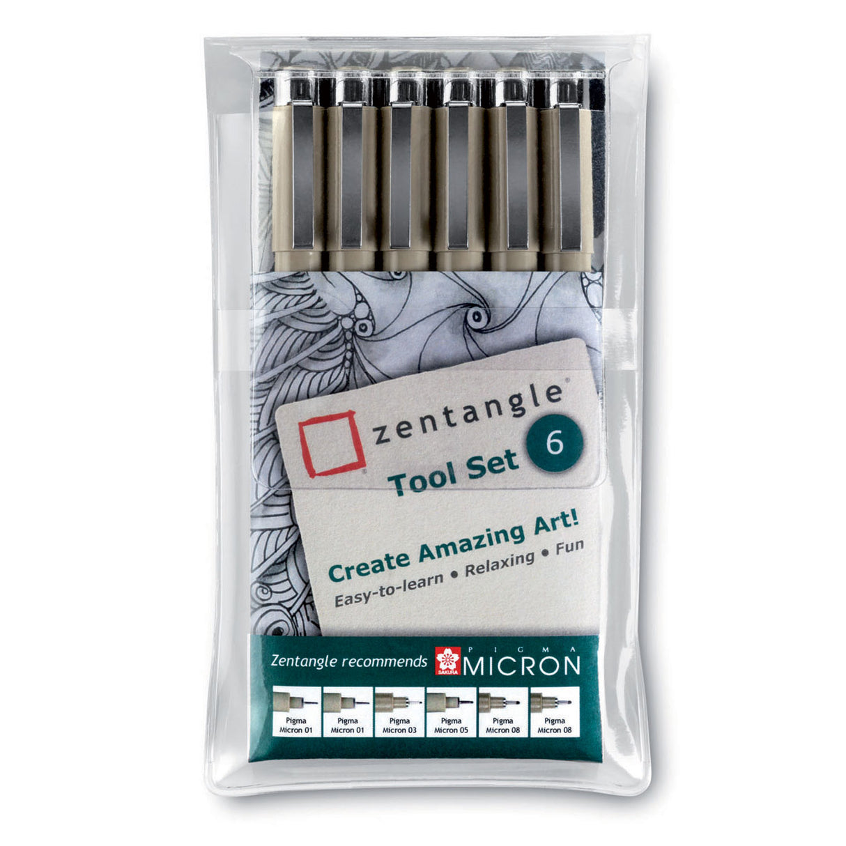 Feutres fins Sakura zentangle pigma micron, 6 pcs.